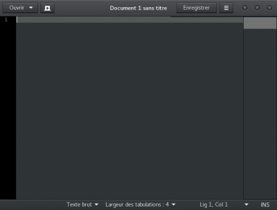 L'interface de Gedit