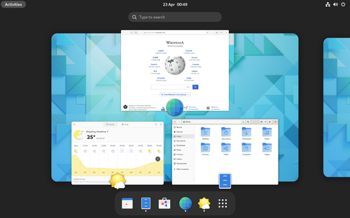 Un aperçu de l'interface GNOME Shell